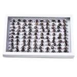 Tiger Eye Rings Platinum Mixed Size - 100 Pcs Boxed